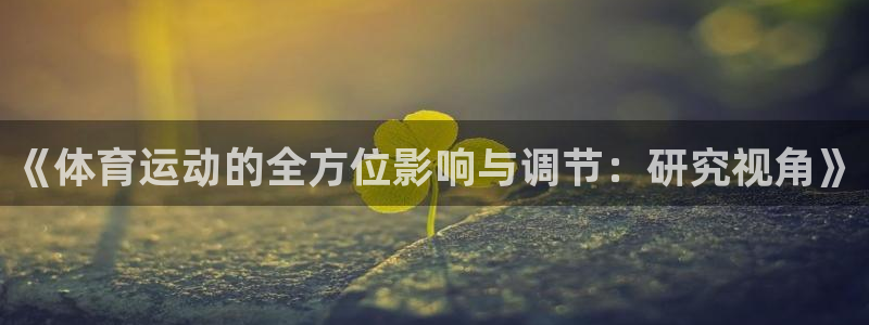 菲律宾ug环球官网：《体育运动的全方位影响与调节：研究视角》